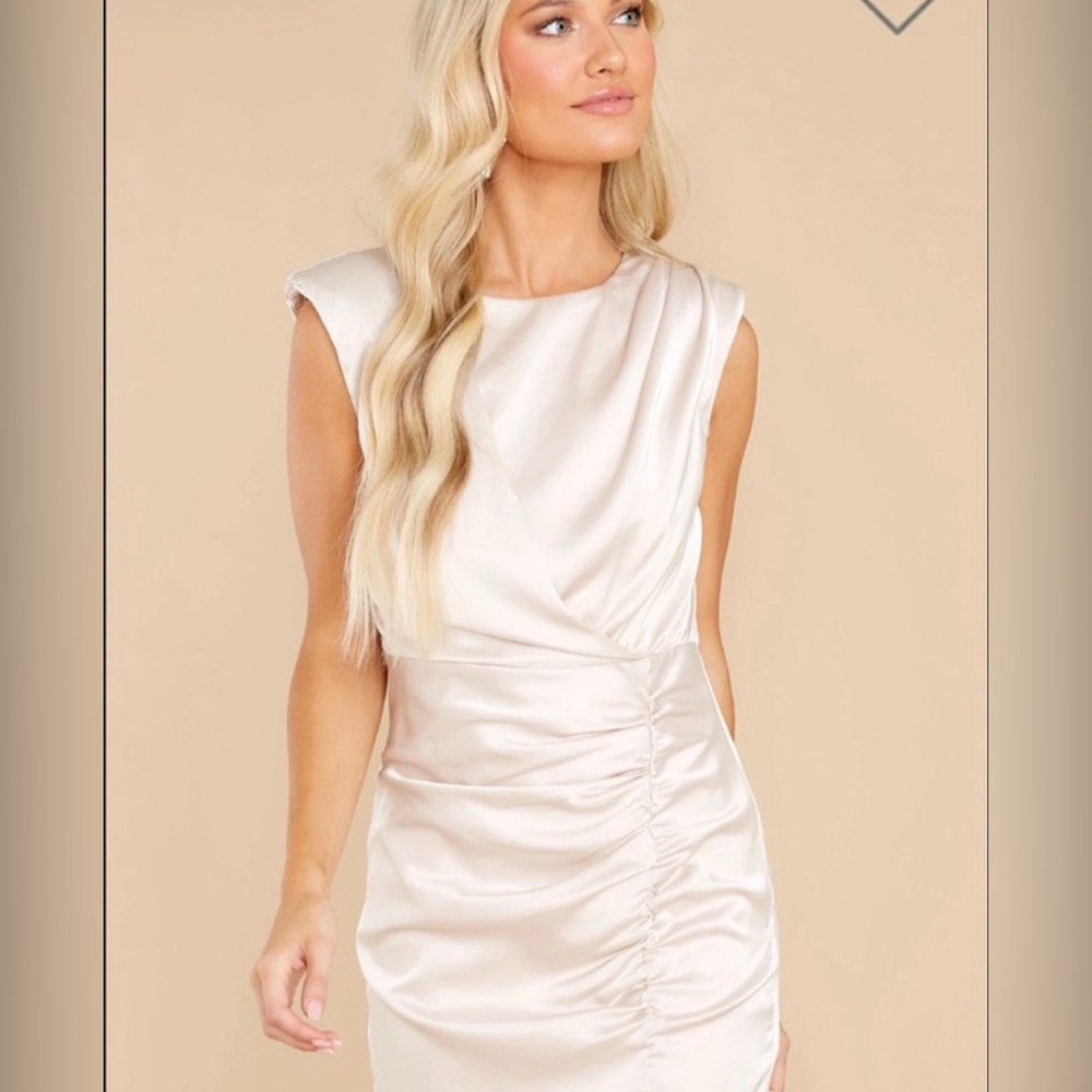 NWT/Red Dress- one to remember champagne dress